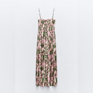 Zara printed pleated dress